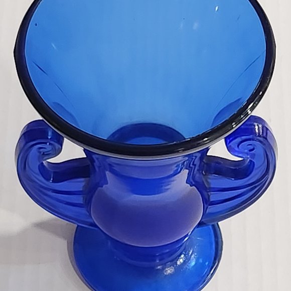 Cobalt Blue Two Handled LE Smith Vintage Art Deco Vase - Picture 1 of 10